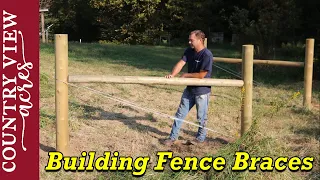 Installing Fence braces for field fencing