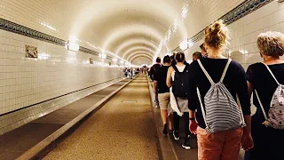 [4K] Walking in Hamburg Germany Summer 2020 - Old Elbe Tunnel