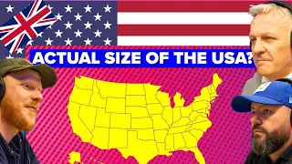 How Big Is USA Actually? REACTION!! | OFFICE BLOKES REACT!!