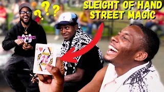 Sleight of Hand Close Up Card Magic BLOWS THIS GUYS MIND!