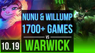 NUNU & WILLUMP vs WARWICK (JUNGLE) | 1.4M mastery points, 1700+ games | EUW Grandmaster | v10.19