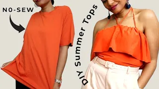 3 Super Cute DIY Easy No-Sew Summer Top Upcycles!