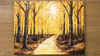 How to paint a Forest in acrylics / Aluminum Painting Technique #461