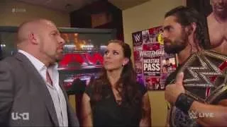 WWE RAW: Stephanie, Triple H, & Seth Rollins Backstage