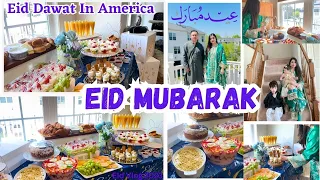 Eid Mubarak 🌙 || Eid Vlog || EID CELEBRATION IN AMERICA || EID DAWAT || EID BRUNCH WITH FAMILY 🌙