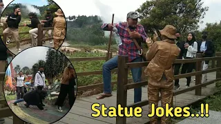 Reaction of Man Getting Pranked..!! Living Statue Prank, Just For Laughing