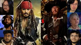 Jack Sparrow vs Barbossa |  Pirates of the Caribbean - 1 |  Reaction Mashup  | #pirates