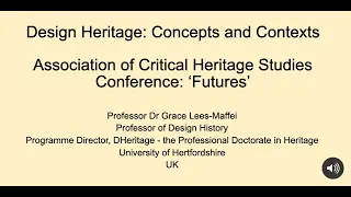 Design Heritage Panel Introduction - ACHS 2020