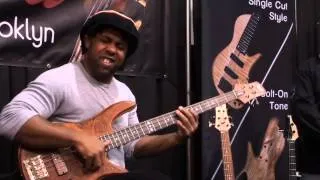 Victor Wooten at Fodera booth - NAMM 2014