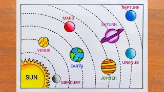 Solar System Drawing / Solar System Planets Drawing Easy / How to Draw Solar System Easy Steps