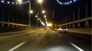Robert F. Kennedy (Triborough) Bridge north/eastbound (Queens to Bronx) (Night)