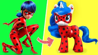 Rapunzel and Ladybug Become Ponies / 10 Doll Hacks and Crafts