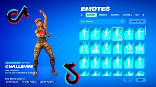 ALL ICON SERIES & TIKTOK EMOTES IN FORTNITE (Renegade Raider)