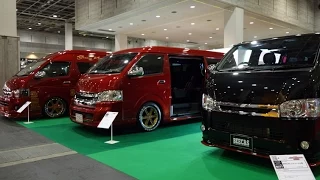 (4K)custom TOYOTA HIACE booth - Osaka Auto Messe 2015 大阪オートメッセ2015・カスタムハイエース