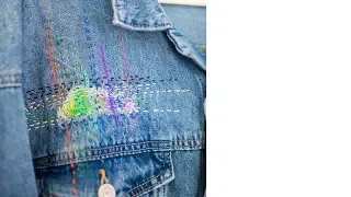 Sashiko Japanese Visible Mending on a Jean Jacket