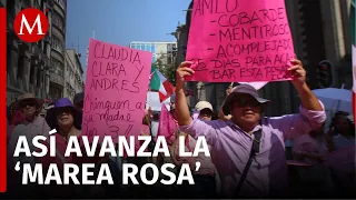 'Marea Rosa' llega al Zócalo capitalino; autoridades realizan operativos