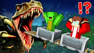 Dinosaur REX vs. JJ and Mikey in Minecraft Security house Maizen