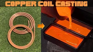 Melting Copper Coils - Copper Coin Casting - ASMR Metal Melting - BigStackD Copper Casting