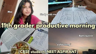 11th grader study vlog! *NEET ASPIRANT* 💫 4Am productive routine || Avika Goel 👀