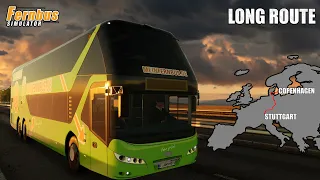 Longest Route | Stuttgart to Copenhagen | Fernbus Simulator