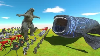 Who Can Defeat Real Bloop in the Ocean | Godzilla 2014 vs Bloop - Animal Revolt Battle Simulator