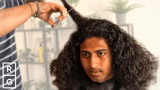 "NO! DON'T CUT IT SHORT" | He Wanted a Big Transformation on Long Curly Hair