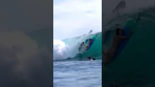 Sketchiest barrel ever?! Surfer gets tubed by kooks 😳🫢 #shorts #surf #surfing #surfer #kook
