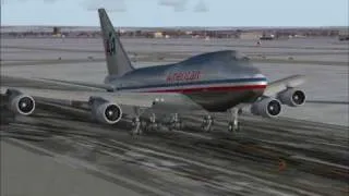 FS2004 American Airlines Boeing 747SP Take-off