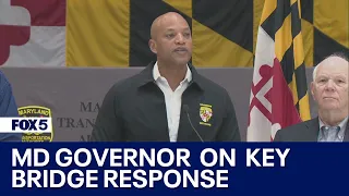 Watch Live: Maryland Gov. Wes Moore delivers updates on Key Bridge collapse response