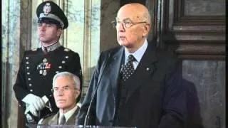 Il Presidente Napolitano alla cerimonia di consegna delle decorazioni dell'Ordine Militare d'Italia