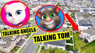 DRONE CATCHES TALKING ANGELA AND TALKING TOM IN THE NEIGHBOURHOOD | TALKING TOM AND TALKING ANGELA!!