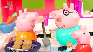 ¡Peppa Pig hace una barbacoa en la playa! Vídeos con juguetes para niños