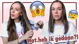 ZELF MIJN HAAR KNIPPEN... IN LAAGJES EN VEEL TE KORT?! ✂️💇🏻‍♀️