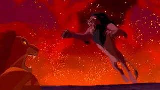 The Lion King (1994) Simba vs Scar Fight for King scene HD