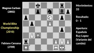 Fabiano Caruana vs Magnus Carlsen - 2 - World Blitz Championship (2010)