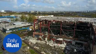 Drone shows the destruction in Puerto Rico weeks after Maria hit - Daily Mail