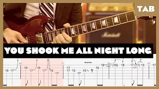 You Shook Me All Night Long AC/DC Cover | Guitar Tab | Lesson | Tutorial