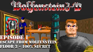 Wolfenstein 3D TC Walkthrough - Episode 1 Escape from Wolfenstein [Floor 3 - 100% Secret]