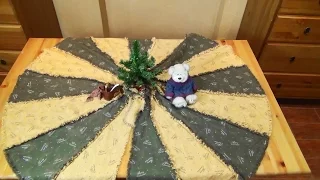 Юбка для ёлки в технике Rag Quilt. Large Christmas tree skirt