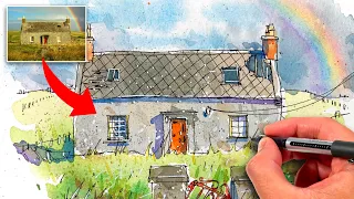 Urban Sketching For Beginners | Simple Step-By-Step Tutorial (AUDIO FIXED)