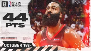 James Harden SICK Full Highlights vs Miami Heat 2019.10.18 - 44 Points, 8 Threes!