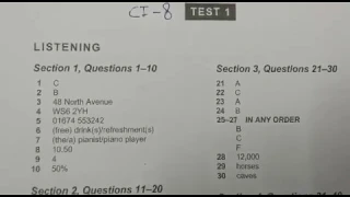 SUMMER MUSIC FESTIVAL BOOKING FORM, in the library George found/ CI 8 TEST 1 LISTENING ANSWER KEY