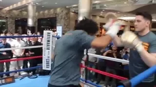 EXPOSIVE!! DAVID HAYE UNLEASHES THE HAYEMAKERS @ OPEN MEDIA WORKOUT WITH SHANE McGUIGAN