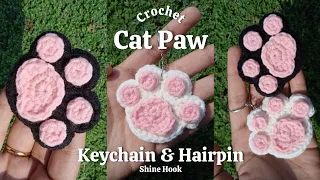 How to Crochet Cat Paw Keychain & Hairpin 🐾 | Cute Idea Crochet | Easy for Begginers