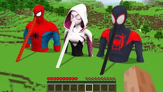 NEW SECRET SUPERHEROES STAIRS TO HOUSE SPIDER MAN vs MILES MORALES, GWEN in Minecraft Animation!