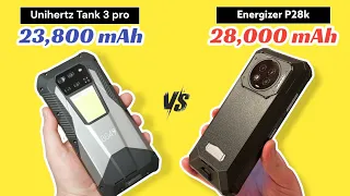 Energizer P28K (VS) Unihertz Tank 3 PRO - Rugged phones with biggest batteries in 2024. #monsters