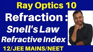 Ray Optics 10 : Refraction Of Light : Snell's Law & Refractive Index JEE/NEET