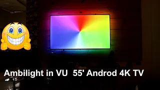 DIY Ambilight led in VU 55' android 4k TV (hindi) | step by step process