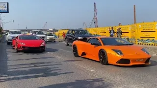 Supercars in Mumbai.. Lamborghini Huracan, Porsche , farrari purosangue, Audi #lamborghini #lambo