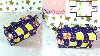 Easy Zippered Box Pouch-Lined with no raw edges-african Print DIY